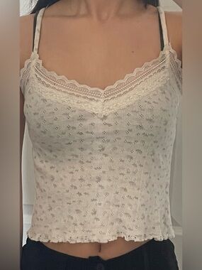 Bluenotes White Lace Tank Top